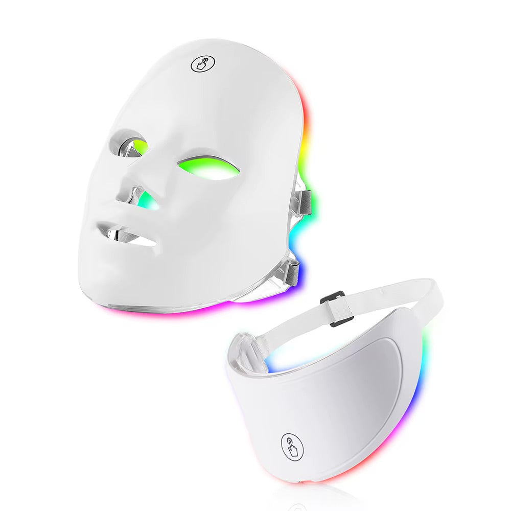 LED Gesichtsmaske – 7 Farben & Hals-Rotlichttherapie