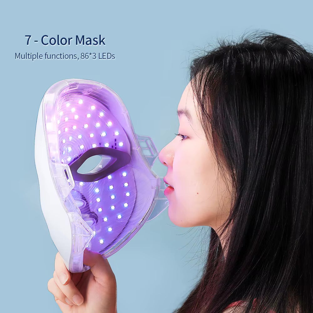 LED Gesichtsmaske – 7 Farben & Hals-Rotlichttherapie