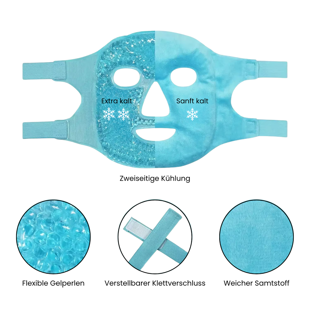 Nuvalis Ice Mask flexible Gelperlen – zweiseitige Kühlung für Gesicht und Augen